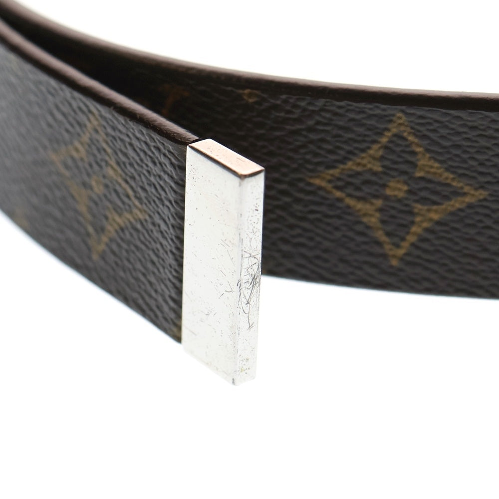 LOUIS VUITTON(ルイヴィトン) モノグラム サンチュール キャレ ベルト ブラウン PVC レザー M6801 シルバー金具