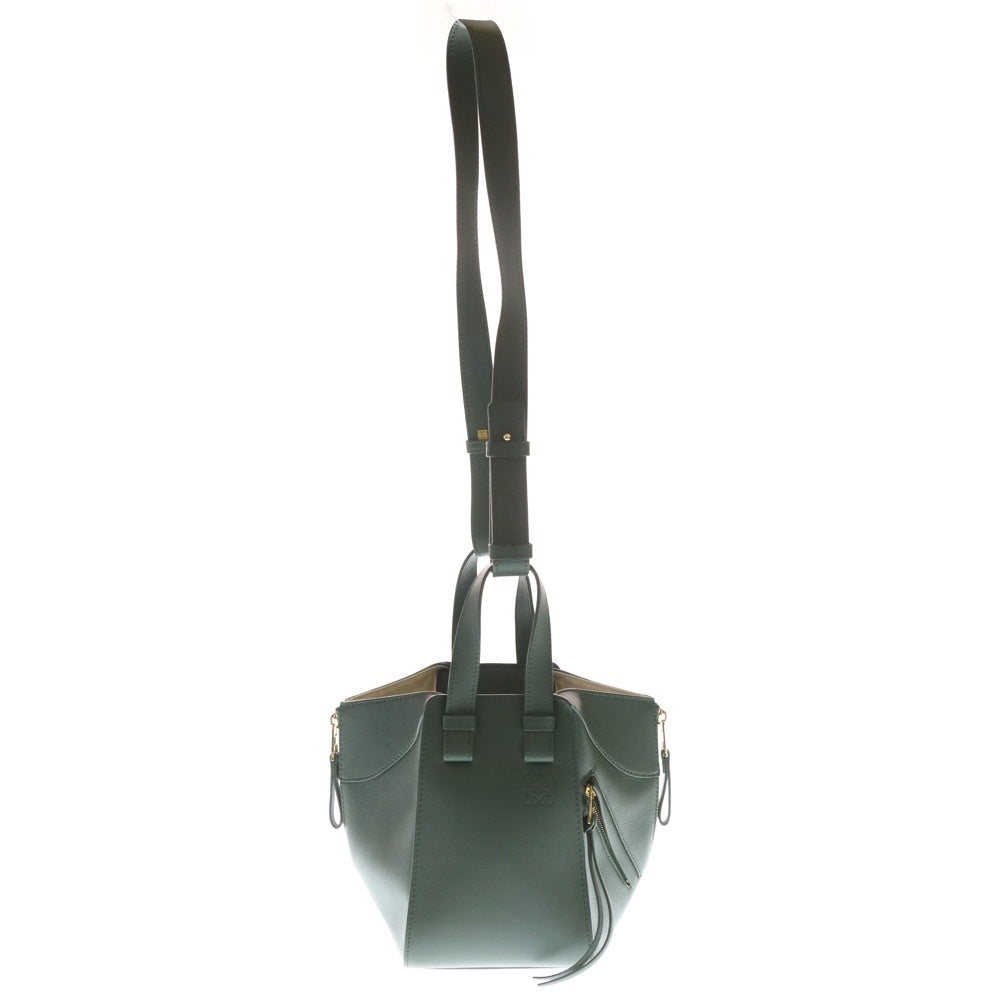 LOEWE(ロエベ) ハンモック コンパクト ショルダーバッグ グリーン レザー ゴールド金具 レディース