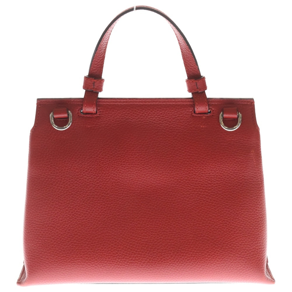GUCCI(グッチ) バンブー 2WAYショルダーバッグ ハンドバッグ レッド レザー 370831 シルバー金具 レディース