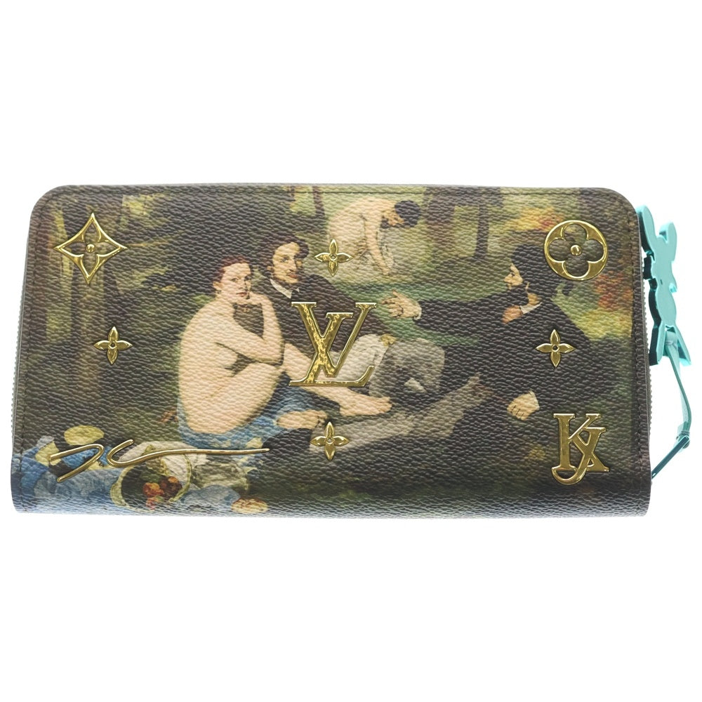 LOUIS VUITTON(ルイヴィトン) マスターズコレクション MANET マネ ジッピーウォレット モノグラム 長財布 ゴールド金具 マルチ/グリーン M64602 レディース