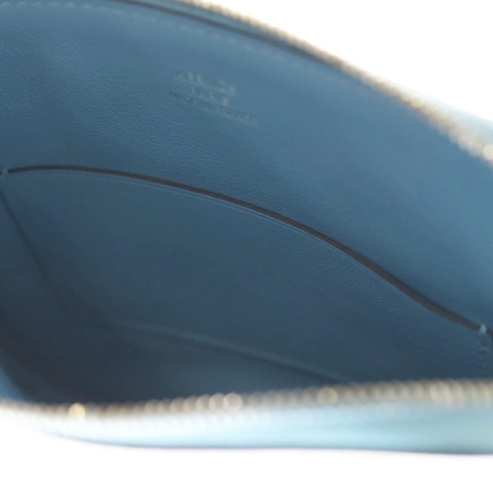 HERMES(エルメス) カレ ポケットポーチ 小物入れ レザー マルチカラー ホワイト×レッド D刻印 シルバー金具 レディース