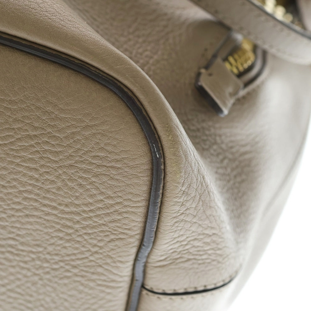 Chloe(クロエ) フェイレザー リュックサック バックパック グレー ベージュ レザー 01185765ー5 ゴールド金具 レディース