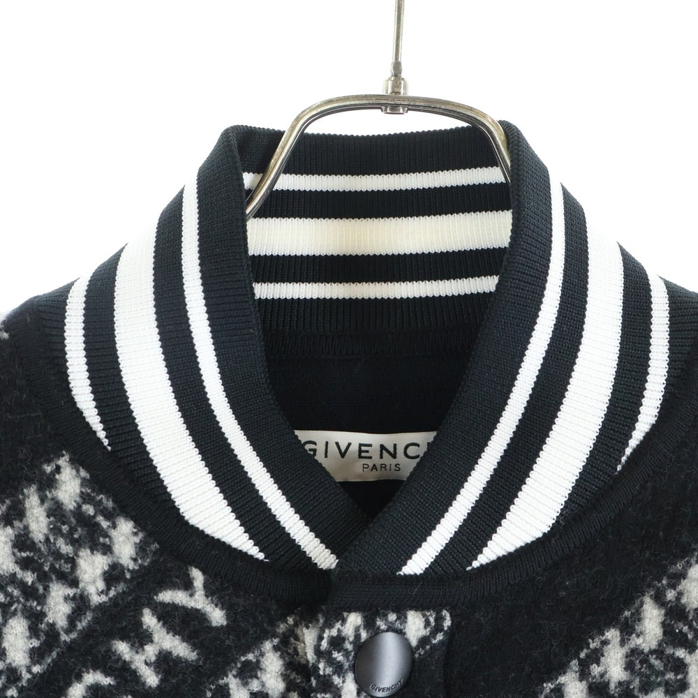 GIVENCHY(ジバンシィ) ロゴインターシャ ニット切り替え ボンバージャケット ブラック BM00MN40BG