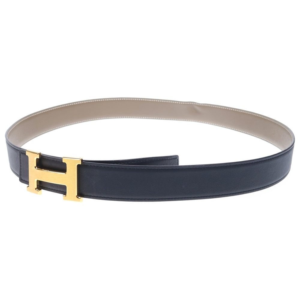 HERMES(エルメス) コンスタンス Hベルト ノワール×ブラウン トゴ ゴールド金具 T刻印 レディース