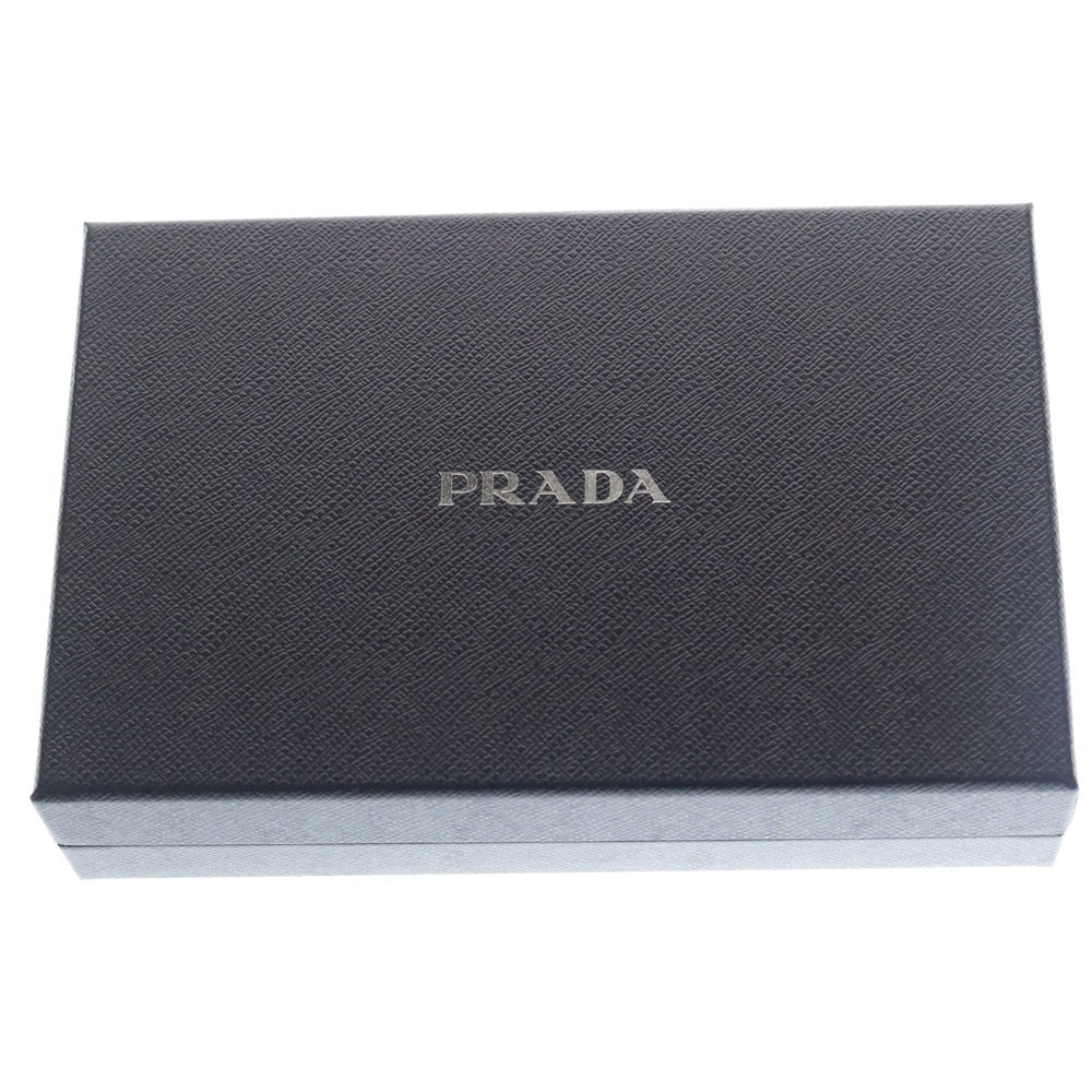PRADA(プラダ) サフィアーノ トライアングルロゴ ショルダーバッグ フォンケース ミニバッグ ブラック レザー 2ZH126 シルバー金具 レディース