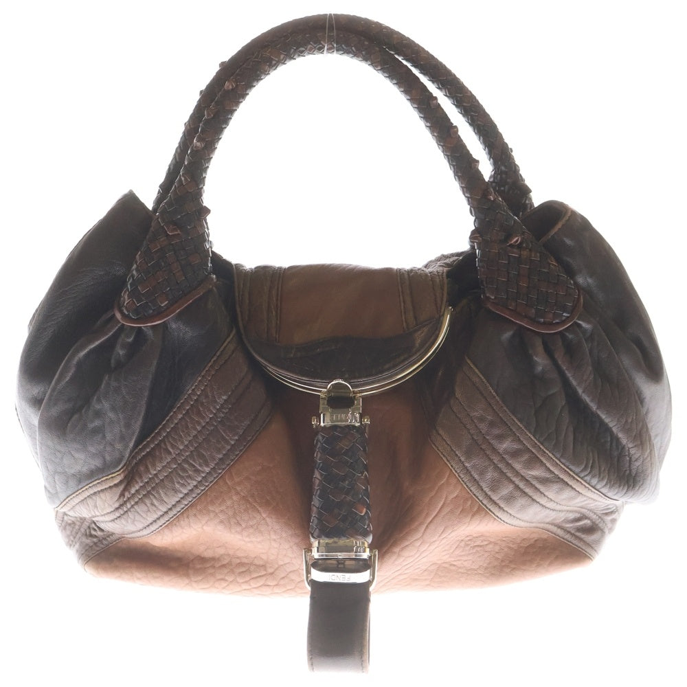 FENDI(フェンディ) スパイバッグ ハンドバッグ ブラウン レザー ゴールド金具 レディース