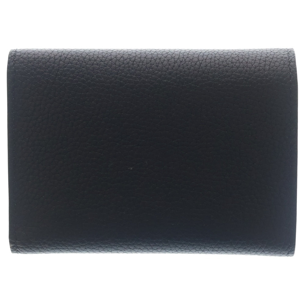 LOUIS VUITTON(ルイヴィトン) ジョルジュ ウォレット ミレジム レザー コンパクトウォレット 三つ折り財布 シルバー金具 ブラック M25965 レディース