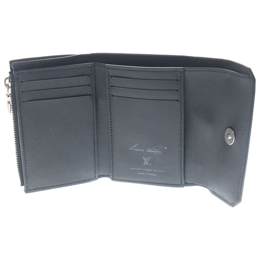 LOUIS VUITTON(ルイヴィトン) ジョルジュ ウォレット ミレジム レザー コンパクトウォレット 三つ折り財布 シルバー金具 ブラック M25965 レディース