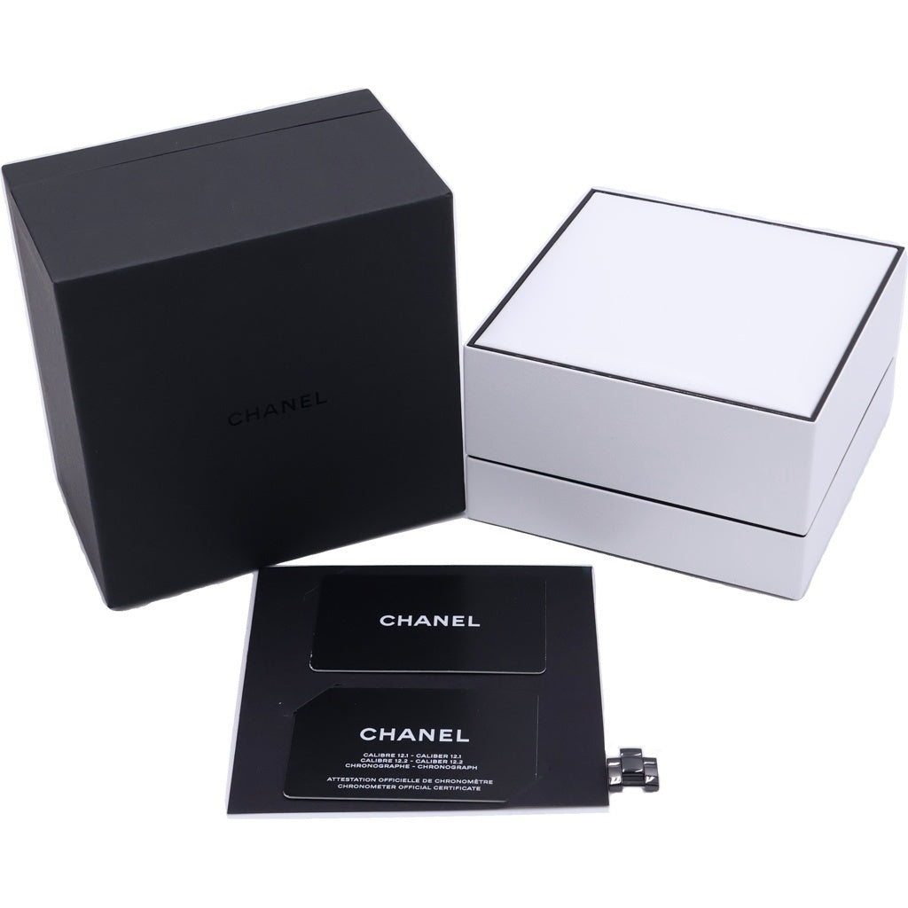 CHANEL(シャネル) J12 ダイヤインデックス 12Pダイヤ デイト 裏スケ CE×SS/AT ブラックセラミック ステンレス オートマ 自動巻き 腕時計 H5702 黒文字盤