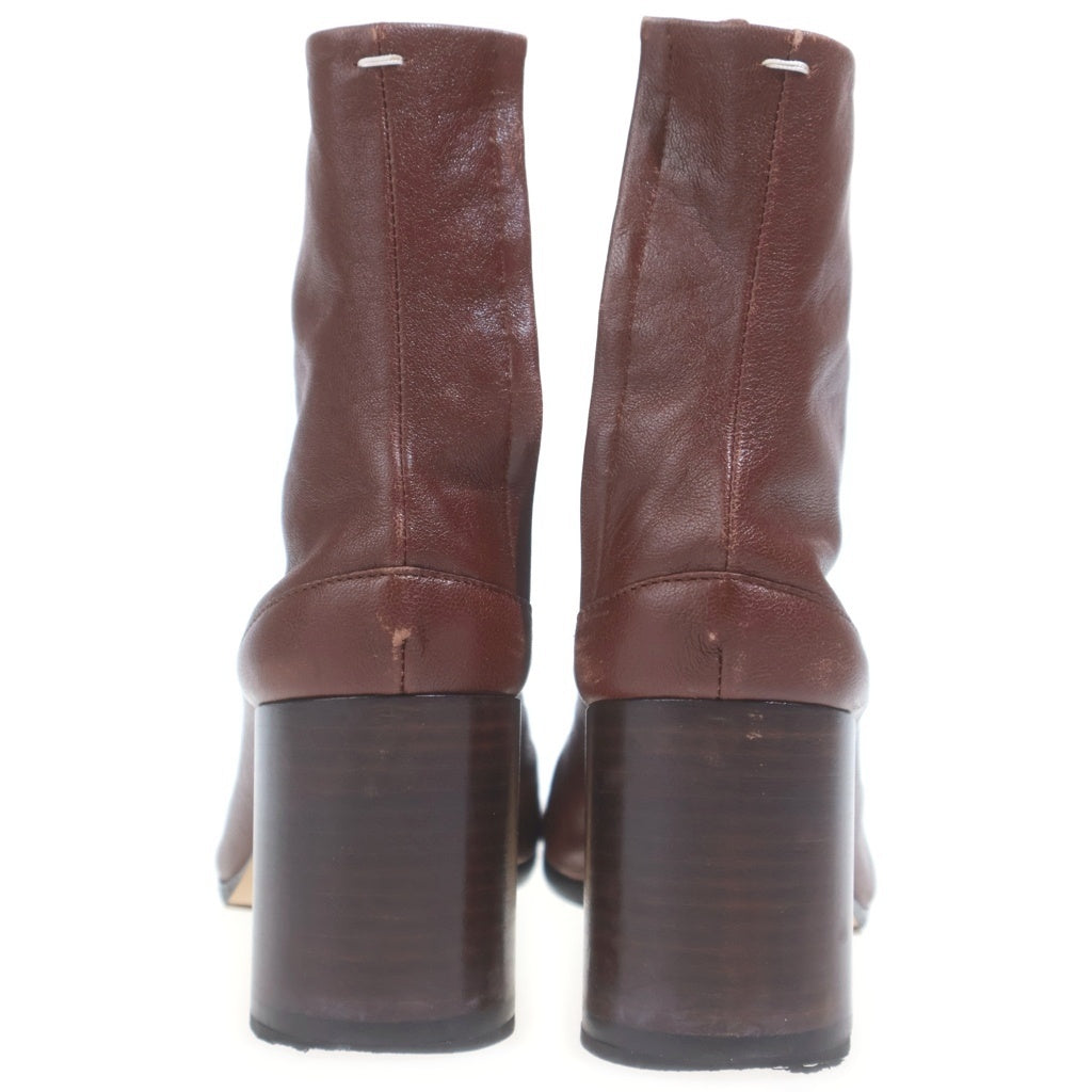 Maison Margiela(メゾンマルジェラ) TABI 足袋 タビ ヒール レザー ショートブーツ ブラウン レディース