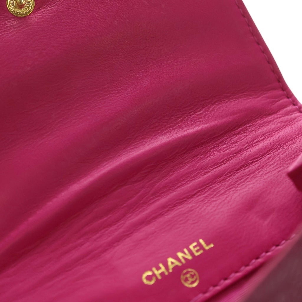 CHANEL(シャネル) ココマーク キャビアスキン レザー コンパクトウォレット 二つ折り財布 ピンク 3番台 レディース