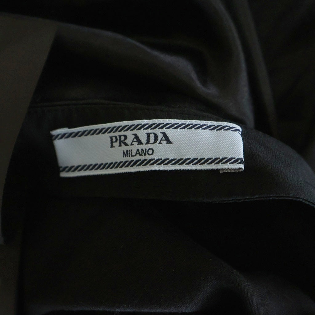 PRADA(プラダ) レース ベロア切り替え ミディアムスカート ブラック レディース P155H