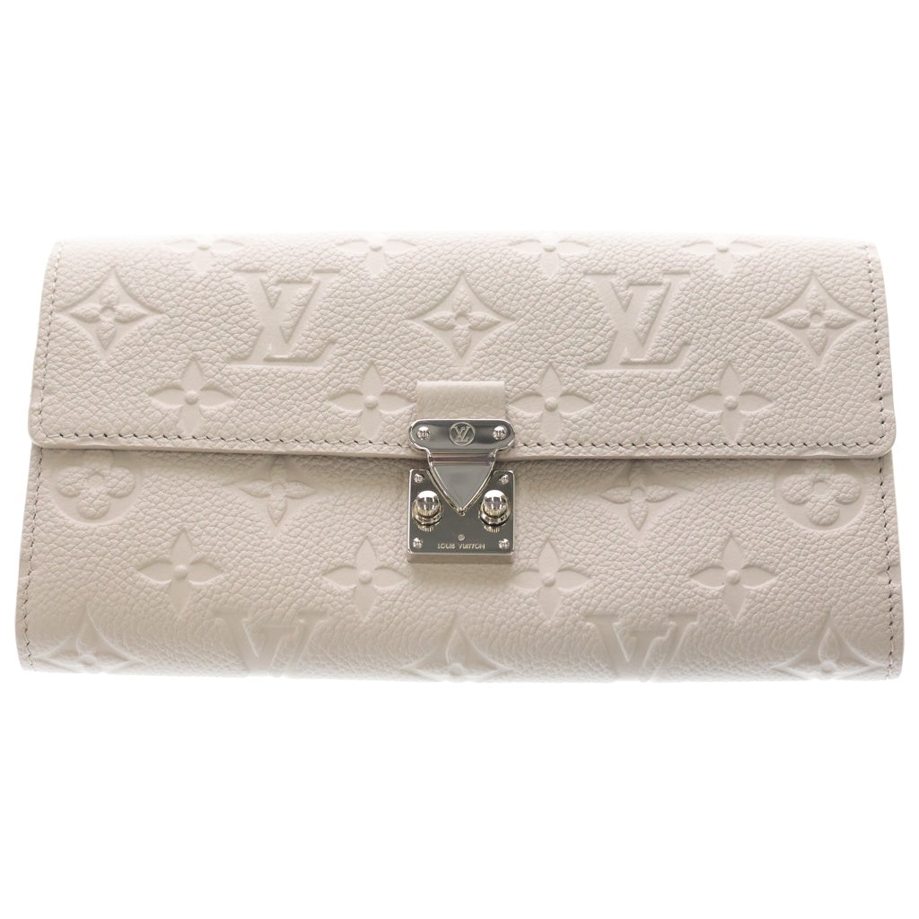 LOUIS VUITTON(ルイヴィトン) モノグラム・アンプラント ポルトフォイユ・サラ メティス ロングフラップウォレット 長財布 ブルームグレー レザー M13463 シルバー金具 レディース