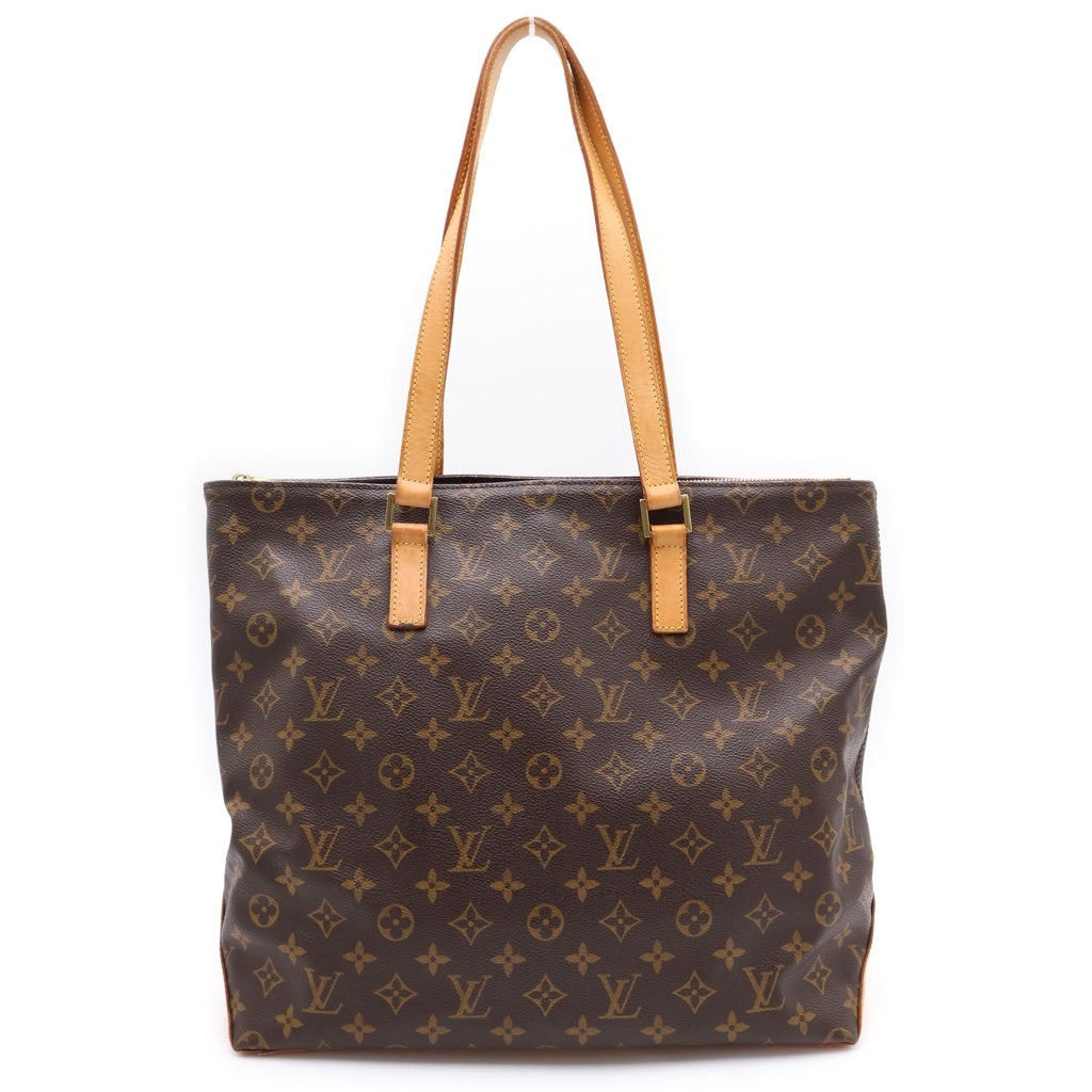LOUIS VUITTON(ルイヴィトン) モノグラム カバ・メゾ トートバッグ ハンドバッグ ブラウン レザー×PVC M51151 ゴールド金具 レディース