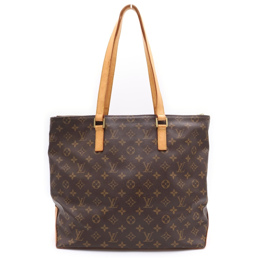 LOUIS VUITTON(ルイヴィトン) モノグラム カバ・メゾ トートバッグ ハンドバッグ ブラウン レザー×PVC M51151 ゴールド金具 レディース