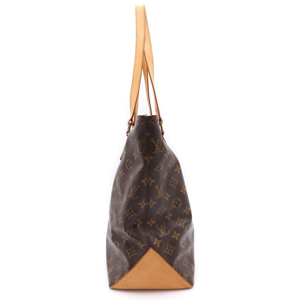 LOUIS VUITTON(ルイヴィトン) モノグラム カバ・メゾ トートバッグ ハンドバッグ ブラウン レザー×PVC M51151 ゴールド金具 レディース