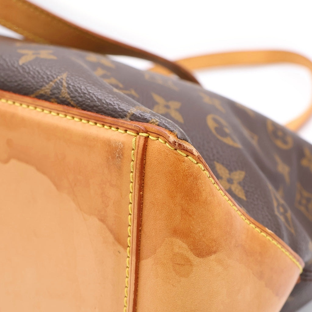 LOUIS VUITTON(ルイヴィトン) モノグラム カバ・メゾ トートバッグ ハンドバッグ ブラウン レザー×PVC M51151 ゴールド金具 レディース