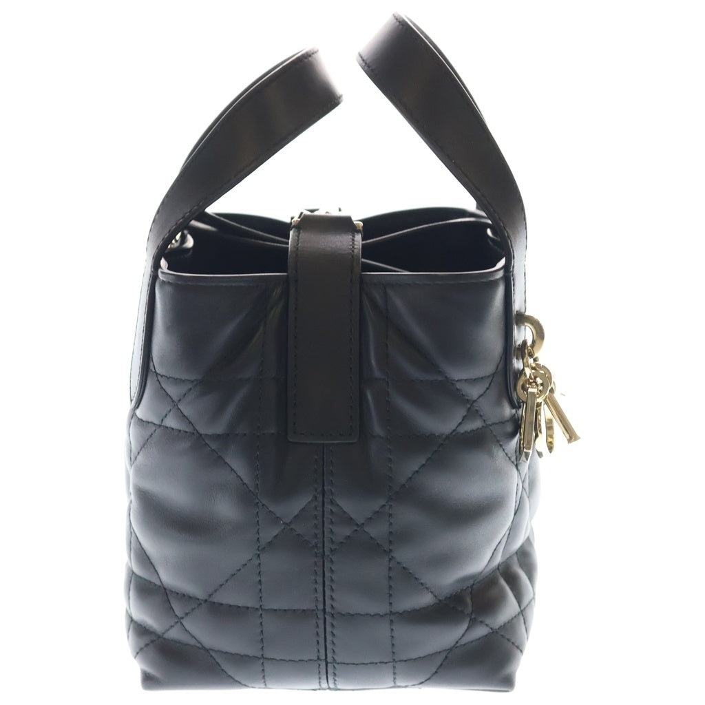 Christian Dior(クリスチャンディオール) トゥジュール バーティカルトート ナノ カナージュ 2WAY ハンド ショルダーバッグ ブラック レディース