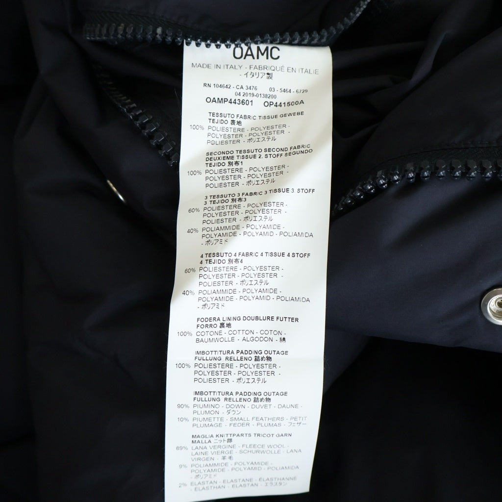OAMC(オーエーエムシー) 19AW LITHIUM DOWN JACKET リチウムダウン ジャケット ネイビー OAMP443601