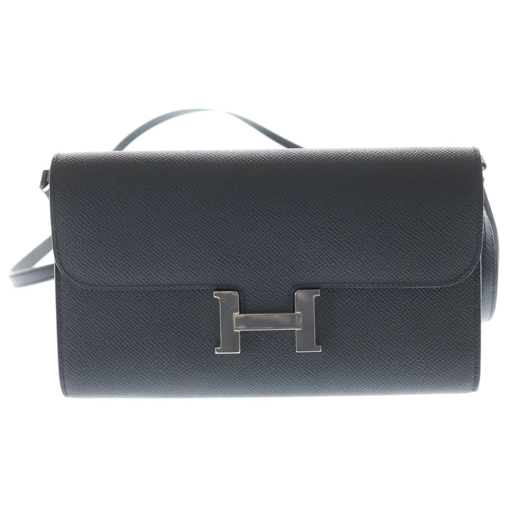 HERMES(エルメス) コンスタンストゥーゴー ショルダーバッグ ミニバッグ ブラック エプソン レザー W刻印 シルバー金具 レディース