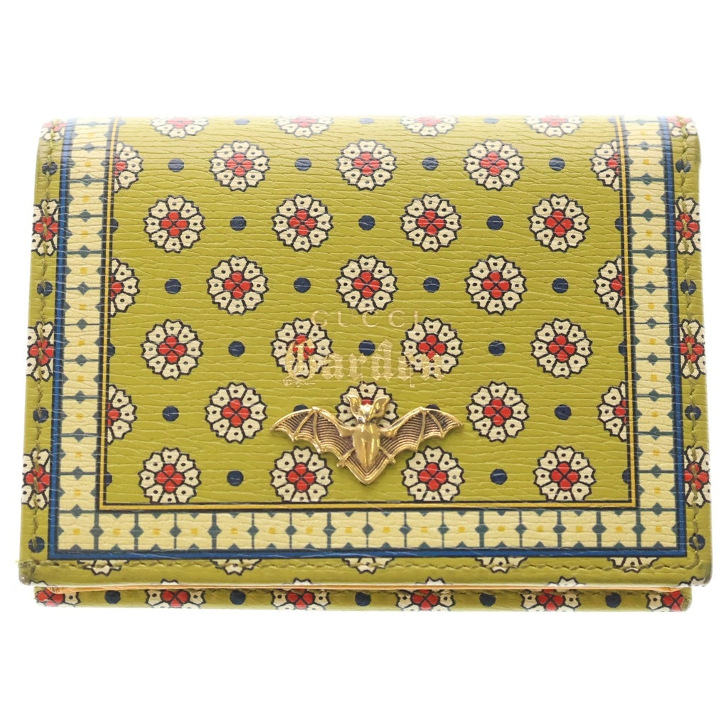 GUCCI(グッチ) ガーデン バット レザー 二つ折り財布 イエロー/マルチカラー レディース