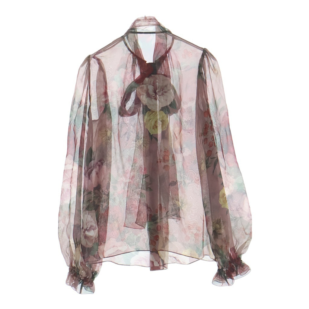 DOLCE & GABBANA(ドルチェアンドガッバーナ) ローズプリント シルクシャツ ピンク #36 FH-F5L14T レディース