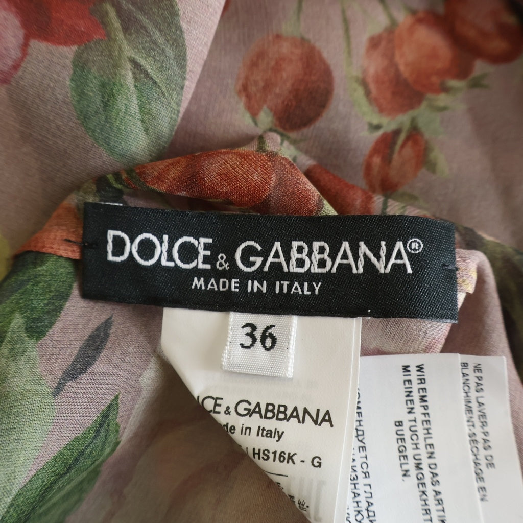 DOLCE & GABBANA(ドルチェアンドガッバーナ) ローズプリント シルクシャツ ピンク #36 FH-F5L14T レディース
