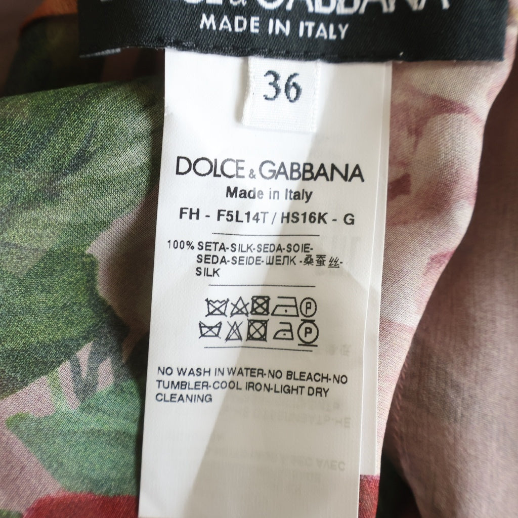 DOLCE & GABBANA(ドルチェアンドガッバーナ) ローズプリント シルクシャツ ピンク #36 FH-F5L14T レディース