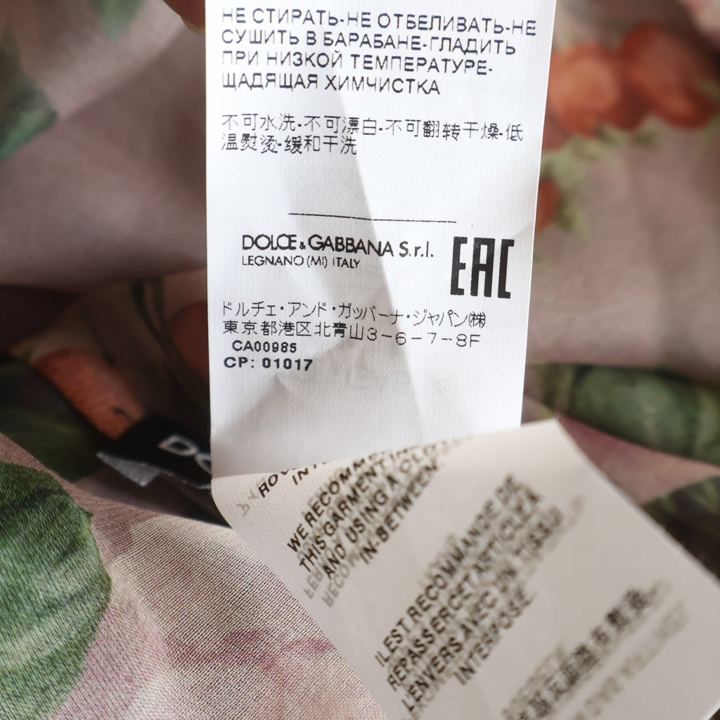 DOLCE & GABBANA(ドルチェアンドガッバーナ) ローズプリント シルクシャツ ピンク #36 FH-F5L14T レディース