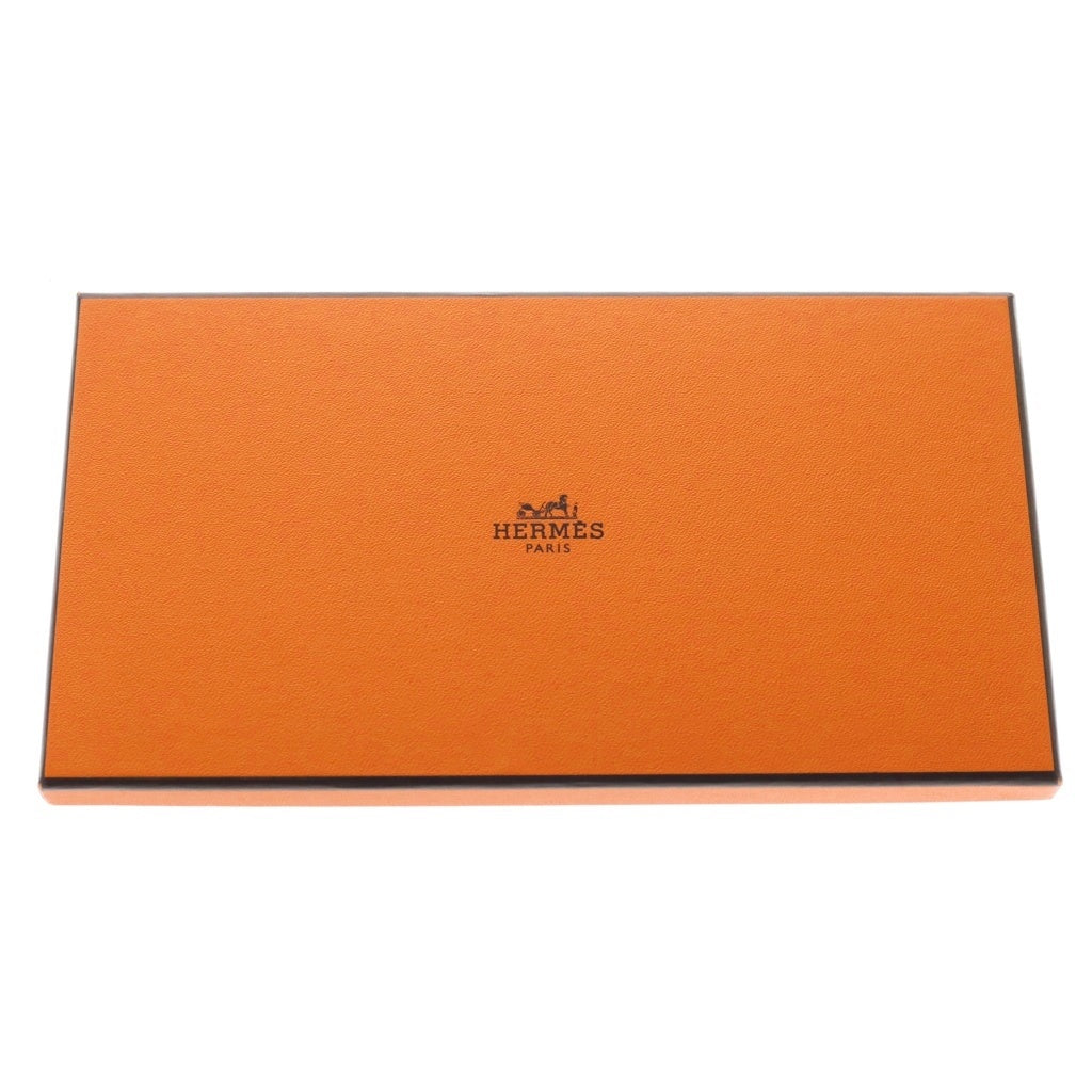 HERMES(エルメス) ベアンスフレ 二つ折り長財布 ロングウォレット カードケース エプソン グレー ヴェールアングレ U刻印 シルバー金具 レディース