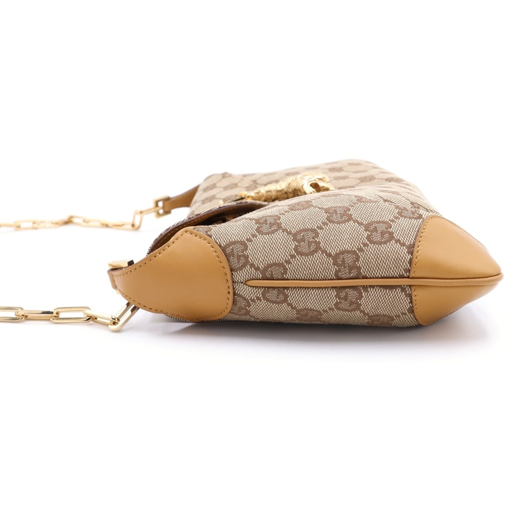 GUCCI(グッチ) GGキャンバス アニマリエ チェーンショルダーバッグ ベージュ/ゴールド キャンバス/レザー 001.4113 レディース