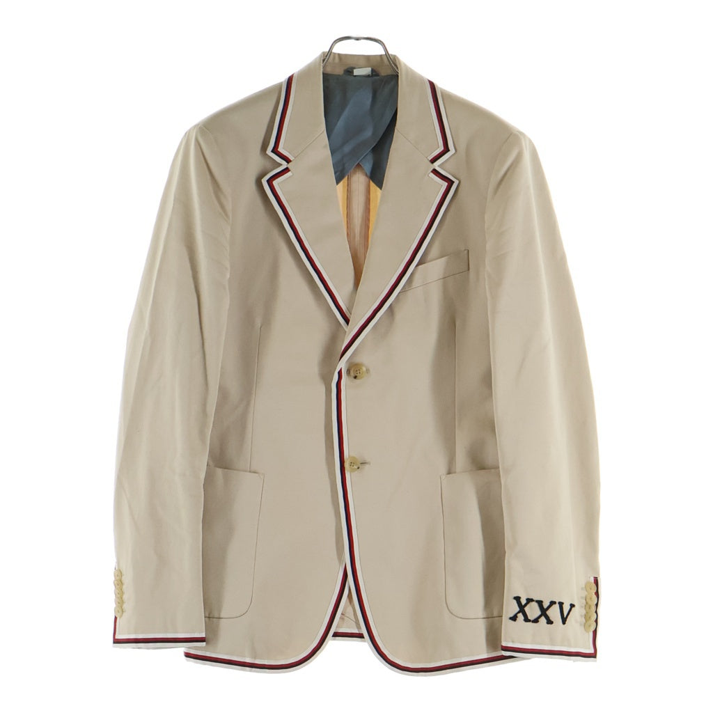 GUCCI(グッチ) XXVパイピングテーラードジャケットベージュコットン#48 478465 Z3732