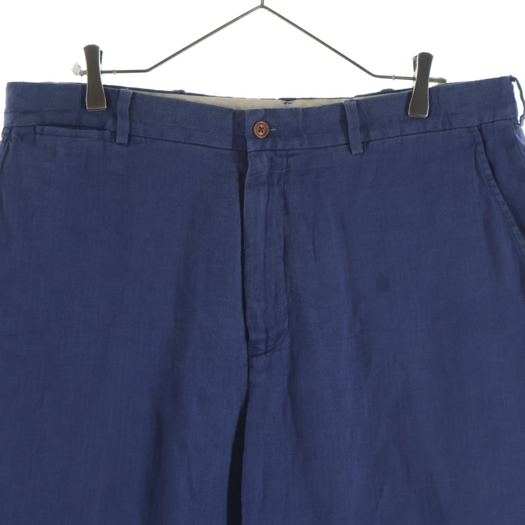 POLO RALPH LAUREN(ポロラルフローレン) 90s リネン ワイドパンツ スラックス シルク ブルー