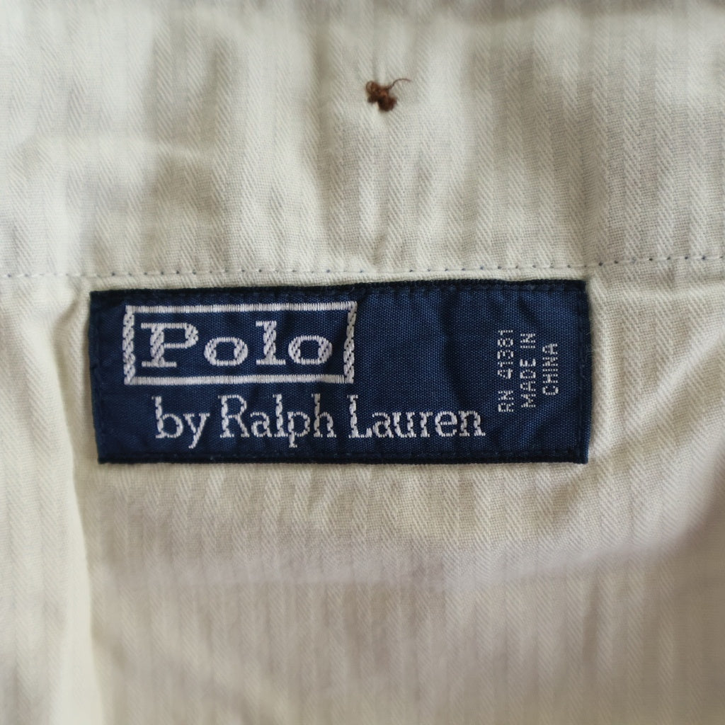 POLO RALPH LAUREN(ポロラルフローレン) 90s リネン ワイドパンツ スラックス シルク ブルー