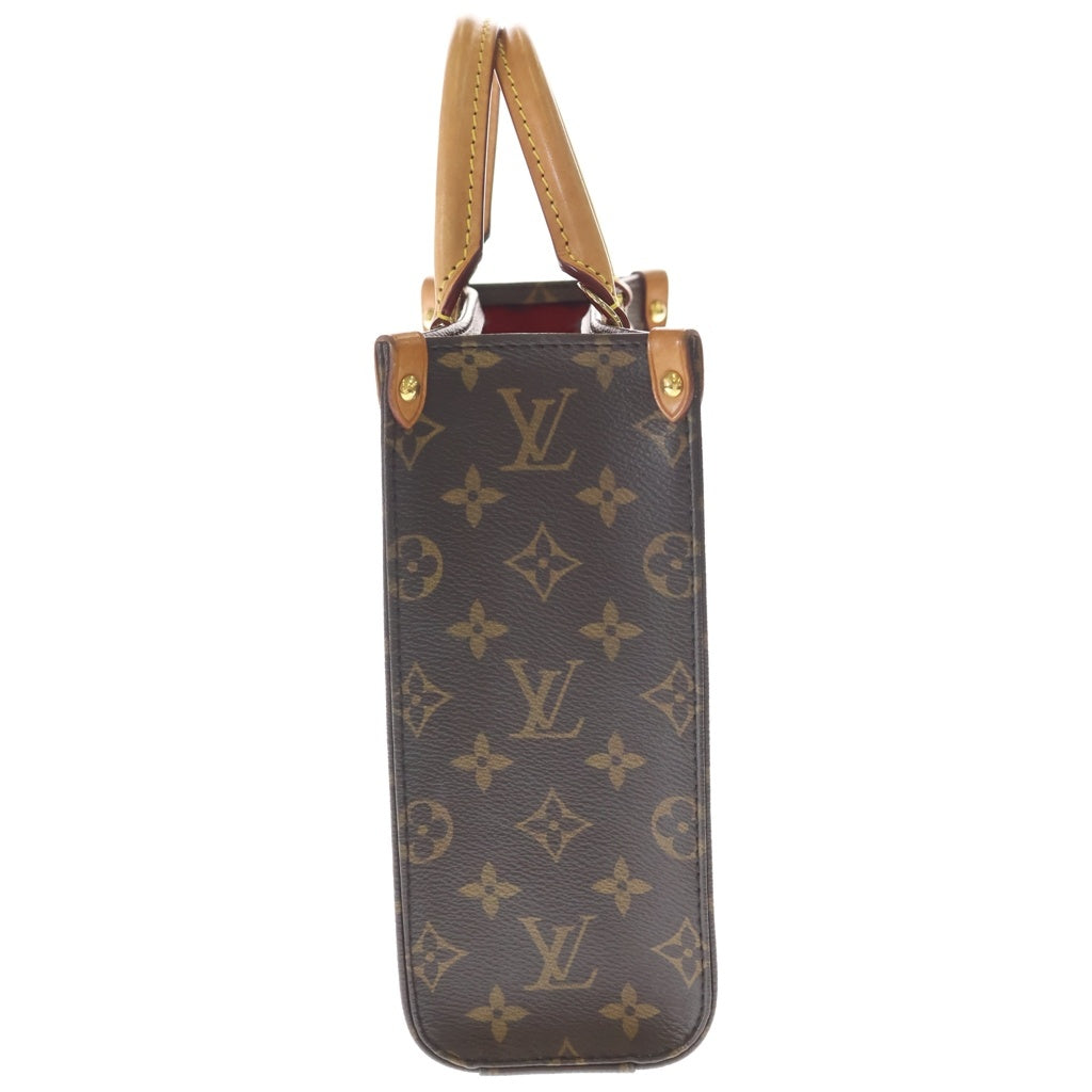 LOUIS VUITTON(ルイヴィトン) モノグラム サックプラBB 2WAYバッグ ハンドバッグ ショルダーバッグ ブラウン レザー×PVC M45847 ゴールド金具 レディース