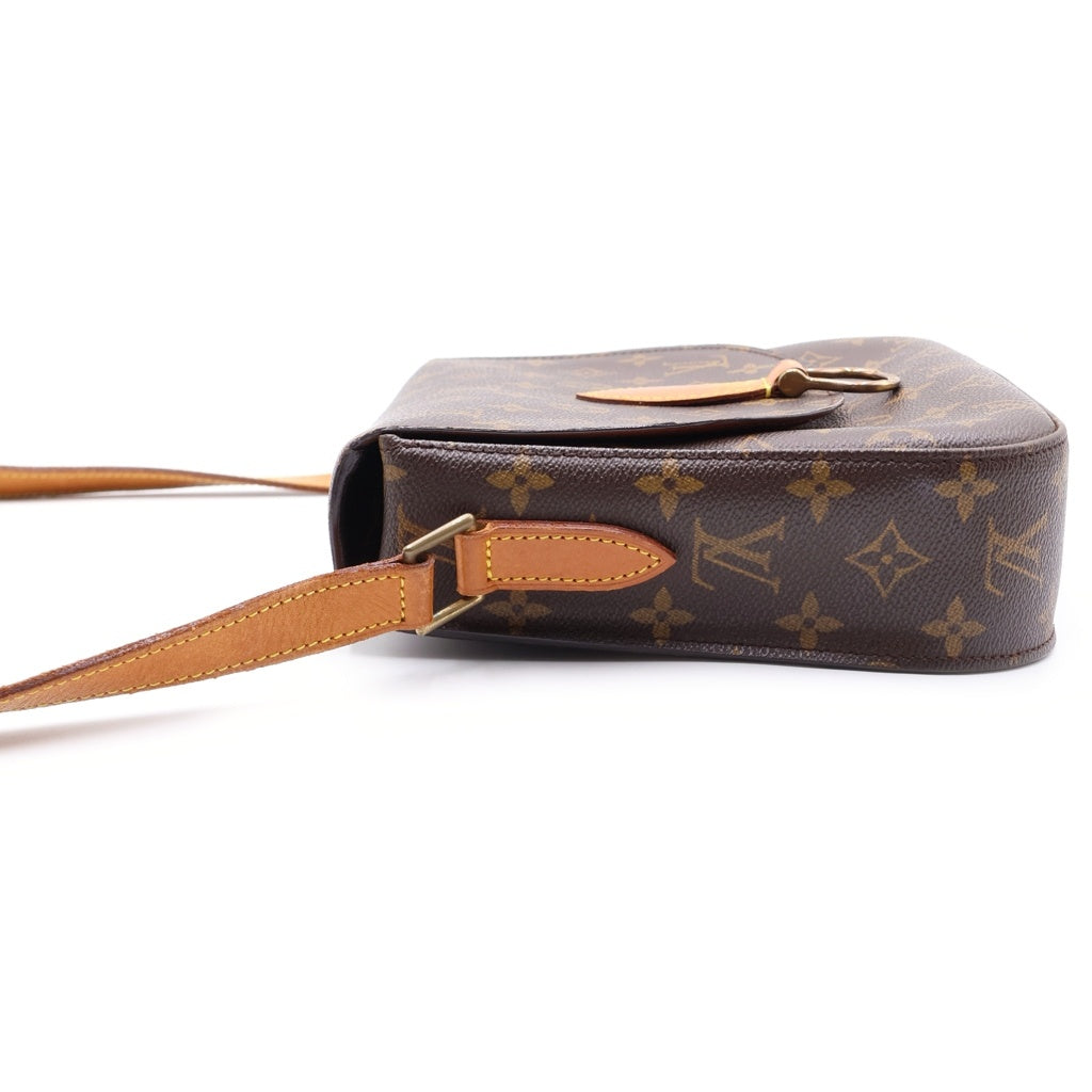 LOUIS VUITTON(ルイヴィトン) モノグラム サンクルーGM ショルダーバッグ ブラウン レザー×PVC M51242 ゴールド金具 レディース