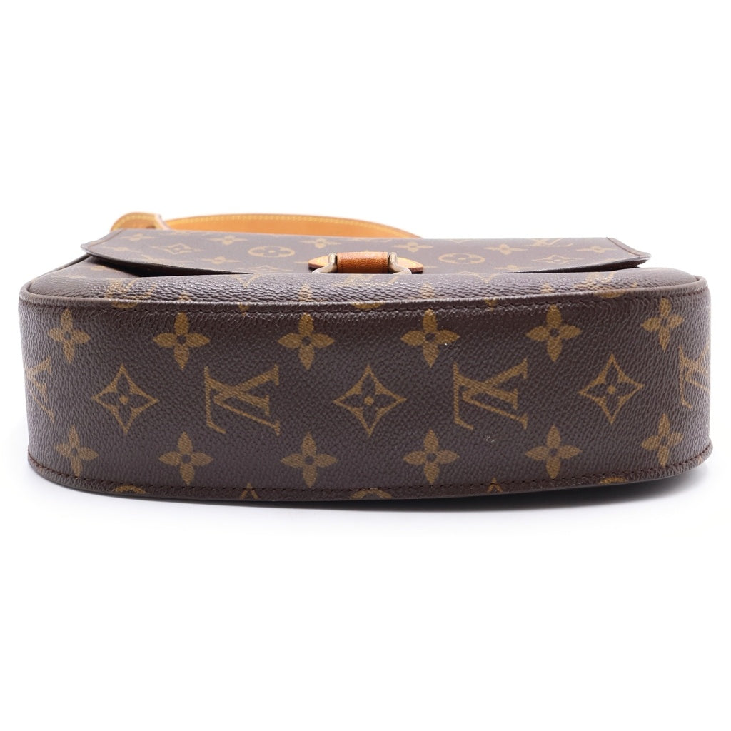 LOUIS VUITTON(ルイヴィトン) モノグラム サンクルーGM ショルダーバッグ ブラウン レザー×PVC M51242 ゴールド金具 レディース