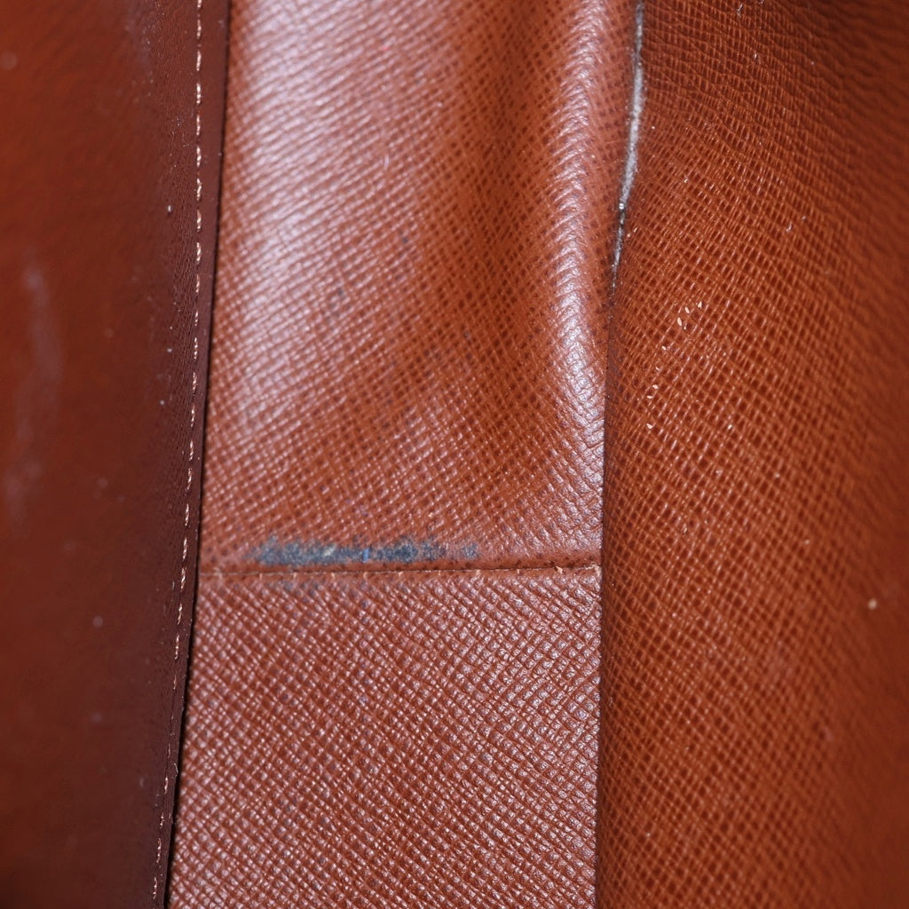 LOUIS VUITTON(ルイヴィトン) モノグラム サンクルーGM ショルダーバッグ ブラウン レザー×PVC M51242 ゴールド金具 レディース