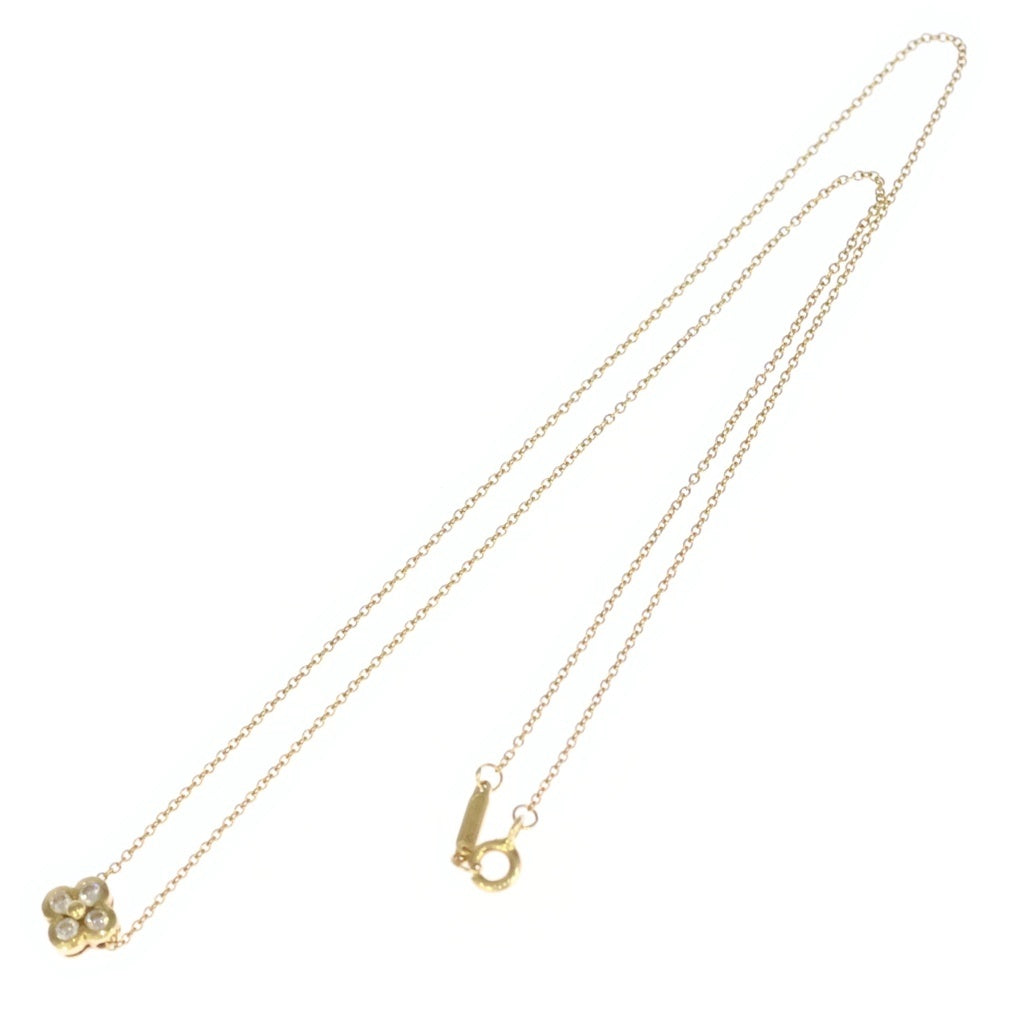 TIFFANY & Co.(ティファニー) ベゼルフラワー 4PD ダイヤモンド Au750 K18YG ネックレス イエローゴールド レディース