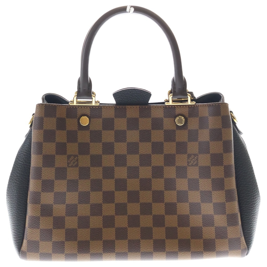 LOUIS VUITTON(ルイヴィトン) ダミエ ブリタニー 2WAYハンドバッグ ショルダーバッグ ブラウン×ブラック ノワール レザー×PVC N41673 ゴールド金具 レディース