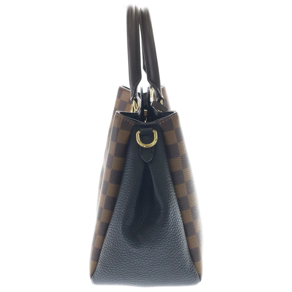 LOUIS VUITTON(ルイヴィトン) ダミエ ブリタニー 2WAYハンドバッグ ショルダーバッグ ブラウン×ブラック ノワール レザー×PVC N41673 ゴールド金具 レディース