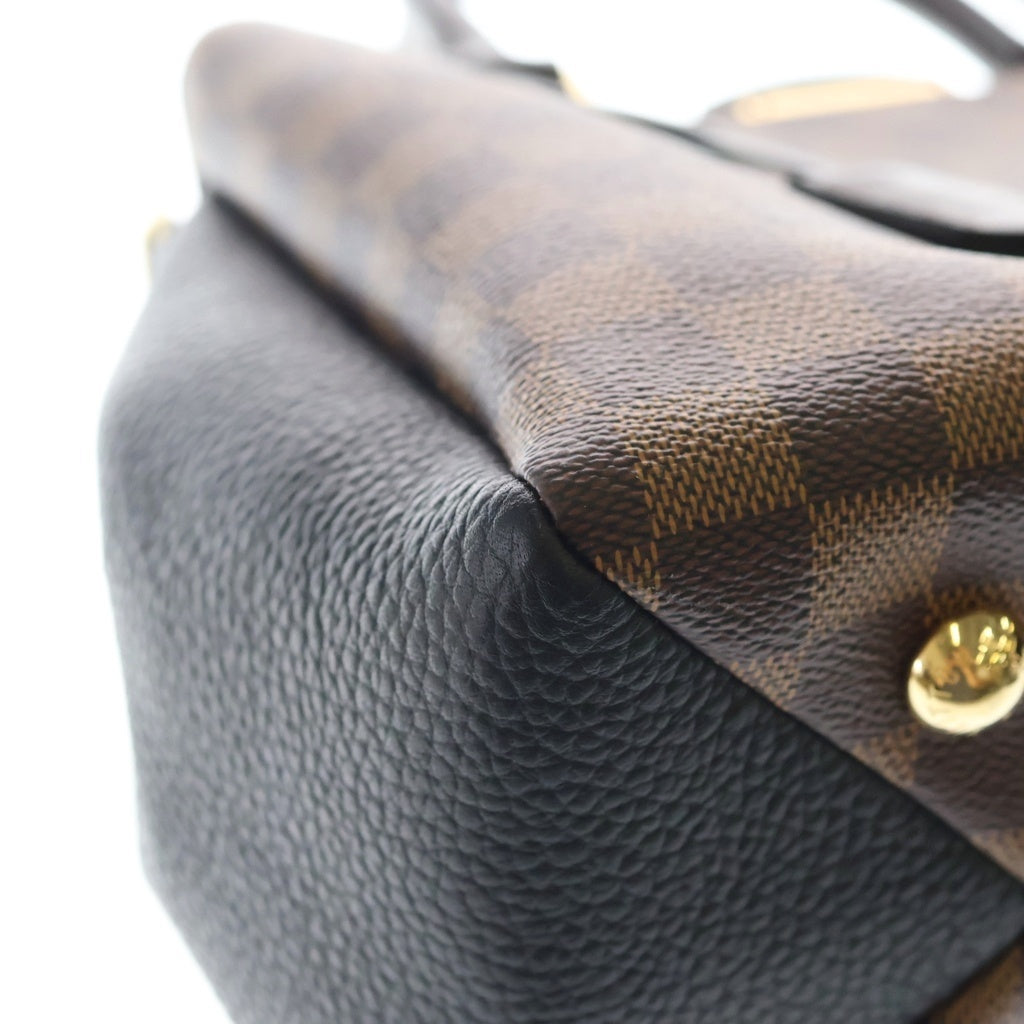 LOUIS VUITTON(ルイヴィトン) ダミエ ブリタニー 2WAYハンドバッグ ショルダーバッグ ブラウン×ブラック ノワール レザー×PVC N41673 ゴールド金具 レディース