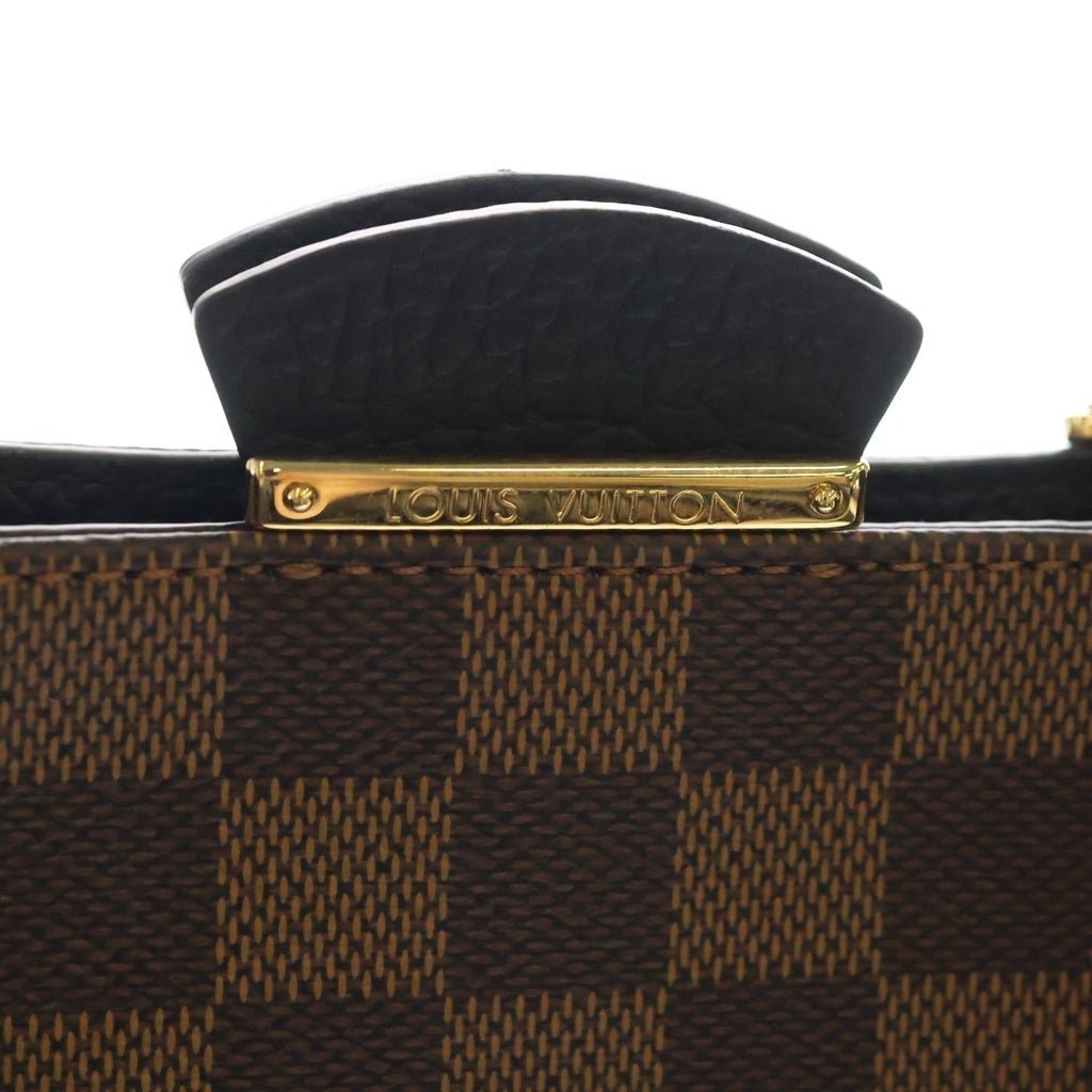 LOUIS VUITTON(ルイヴィトン) ダミエ ブリタニー 2WAYハンドバッグ ショルダーバッグ ブラウン×ブラック ノワール レザー×PVC N41673 ゴールド金具 レディース