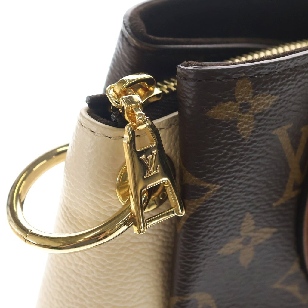LOUIS VUITTON(ルイヴィトン) モノグラム ヴァンドームBB クレーム 2WAYハンドバッグ ショルダーバッグ ブラウン×アイボリー レザー×PVC M46495 ゴールド金具 レディース