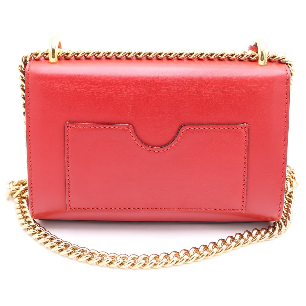 GUCCI(グッチ) パドロック ショルダーバッグ チェーンバッグ レッド レザー 409487 ゴールド金具 レディース