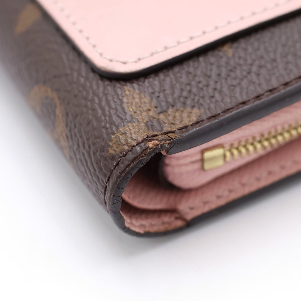 LOUIS VUITTON(ルイヴィトン) モノグラム ポルトフォイユ・ジュリエット PVC レザー コンパクトウォレット 二つ折り財布 ICタイプ ブラウン/ローズバレリーヌ M80973 レディース