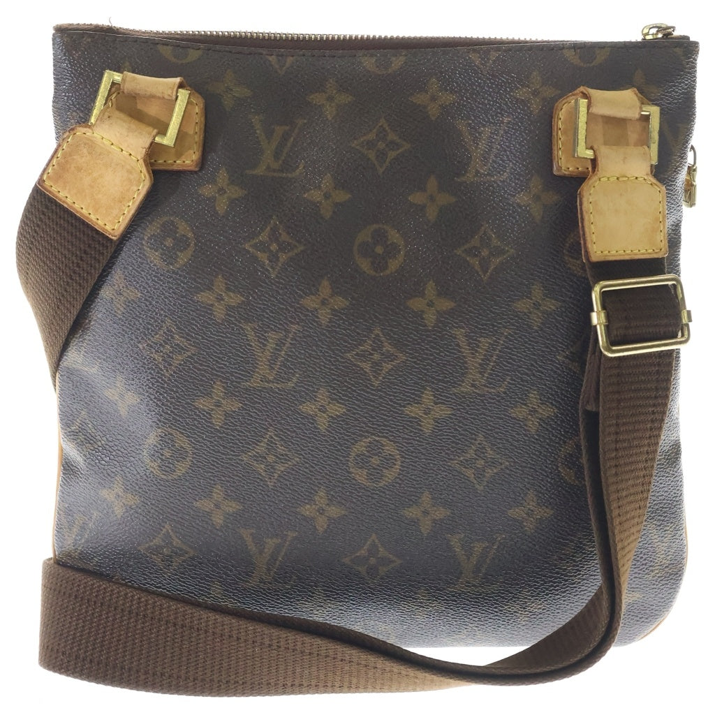 LOUIS VUITTON(ルイヴィトン) モノグラム ポシェットボスフォール ショルダーバッグ ブラウン レザー×PVC M40044 ゴールド金具 レディース
