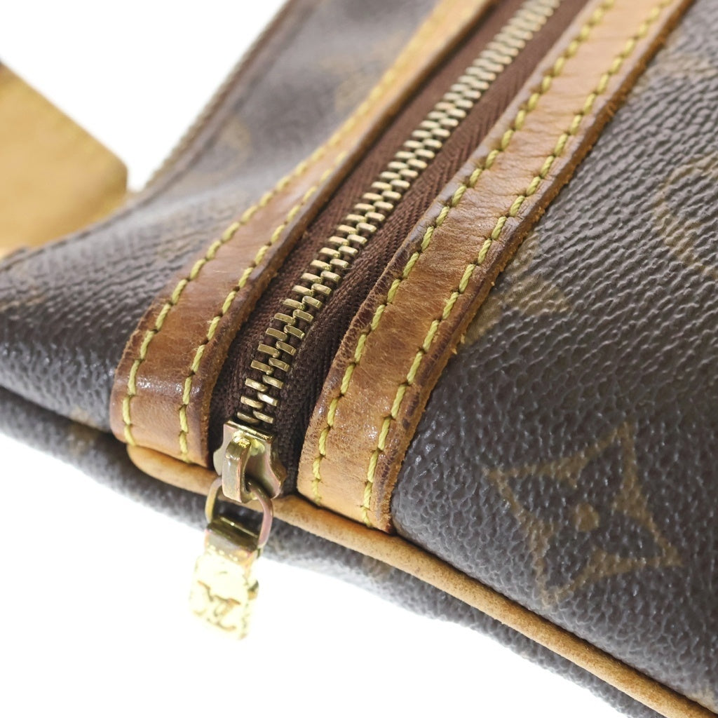 LOUIS VUITTON(ルイヴィトン) モノグラム ポシェットボスフォール ショルダーバッグ ブラウン レザー×PVC M40044 ゴールド金具 レディース