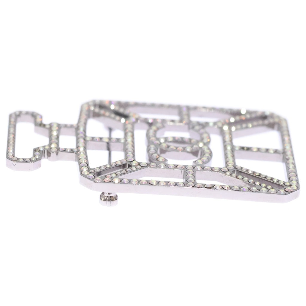 CHANEL(シャネル) 香水ボトルモチーフ ラインストーンブローチ ピンバッジ ピンク×シルバー レディース