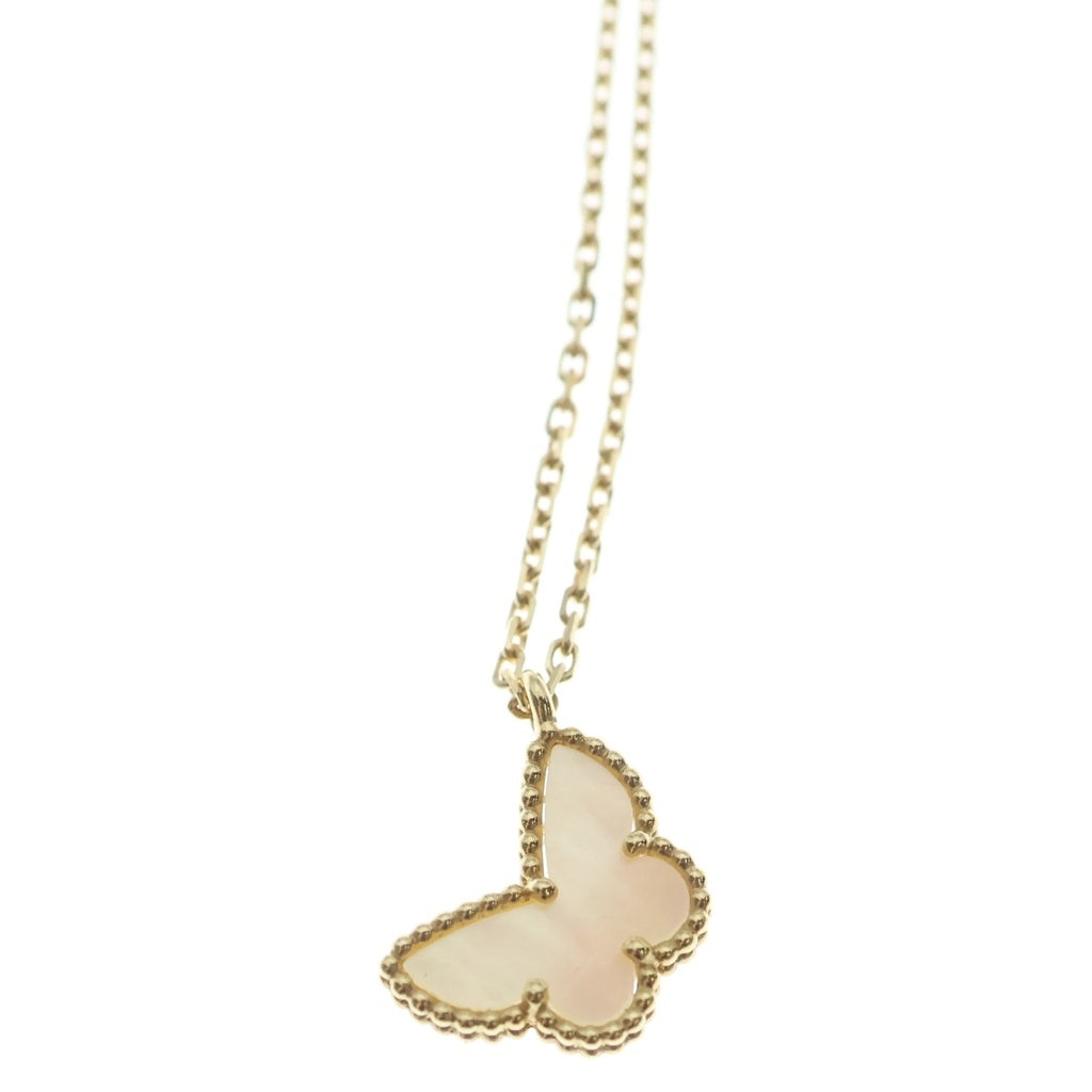 Van Cleef & Arpels(ヴァンクリーフアンドアーペル) スウィートパピヨン マザーオブパール ネックレス ペンダント チェーン ホワイト×イエローゴールド Au750YG VCARF69300 レディース